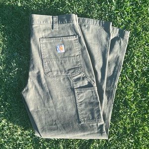 OLIVE CARHARTT CARPENTER PANTS